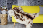 Preview: Öko Lammfell Yeti Beige Braun getupft XXL Naturfell