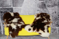 Preview: Öko Lammfell Twin-Set 2er-Pack – Kuschelige Lammfelle Beige Braun Getupft