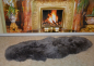 Preview: Silbergrau 2er Lammfell-Teppich XXL Sofa-Auflage