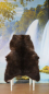 Preview: Öko Lammfell Modell Grizzly XXL – Dunkelbraunes Kurzhaar Naturfell Unikat