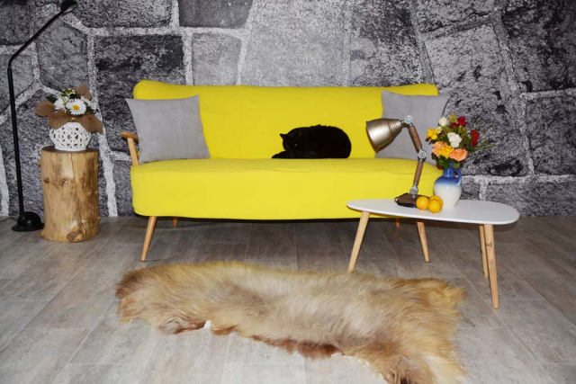 Öko Lammfell Honey Silbergrau XXXL – Echtes Naturfell Teppich 130cm