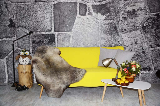 Unikat Lammfell Silbergrau Coloure Kuschelplatz für Haustiere