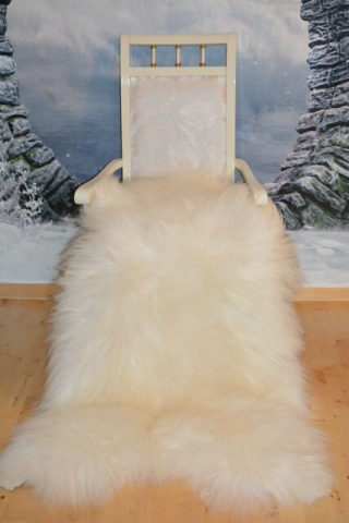 Schneeweißes XXXL Riesen-Islandfell Langhaar – Luxus-Naturfell Unikat
