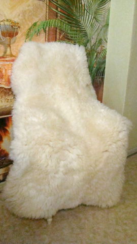 Gigant Lammfell Schaffell Weiß Übergroß 145cm
