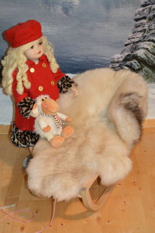 Öko Baby Lammfell Beige Colour Seidenfell Rarität