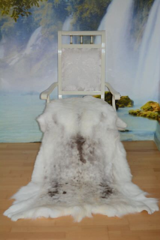 Öko Rentierfell White Diamond Weiß XXL – Seltene Übergröße 135cm