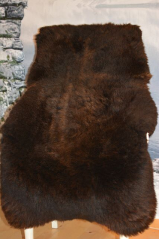 Rarität Öko Lammfell Schwarzbär XXXL – Dichtes Naturfell 115cm