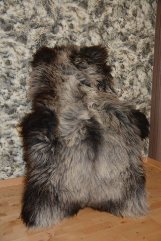 XXL Öko Schaffell Tricolour 160cm – Dreifarbiges Naturfell Unikat