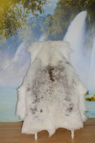 Öko Rentierfell White Diamond Weiß XXL – Seltene Übergröße 135cm