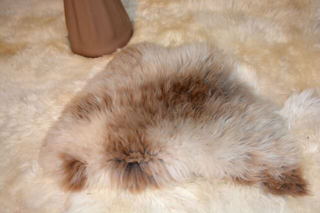 Komfort Fell Sitzauflage Echt Lammfell Beige Braun Marmoriert