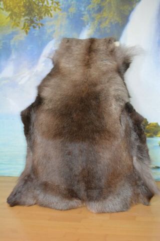 Öko Rentierfell Black Moon Dunkel XXL – Seltene Übergröße 145cm