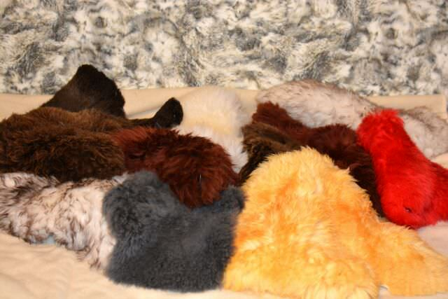 Luxus Islandfell Sitzauflage Mokka Geflammt Echtes Langhaarfell