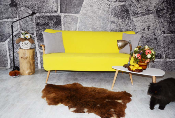 Öko Lammfell Bernstein Coloure XL Kuschelfell Unikat