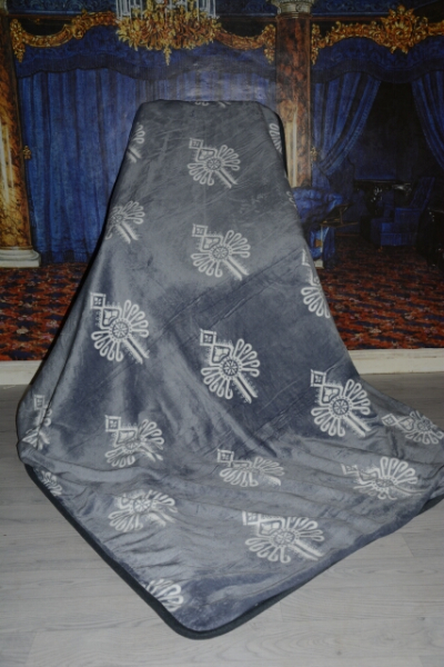 Schurwolle Tagesdecke Silbergrau XXL (200x155cm) – Premium Rheumadecke im Western-Design