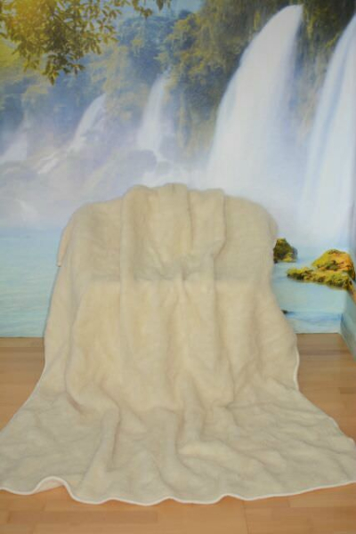 Schurwolle Doppel Wendedecke Waermetherapie Groesse 220x200cm