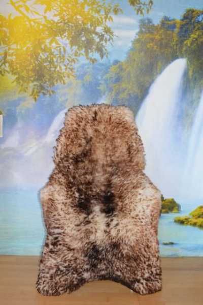 Öko Lammfell Gigant Geflammt XXXL – Wollweißes Naturfell Unikat 150cm