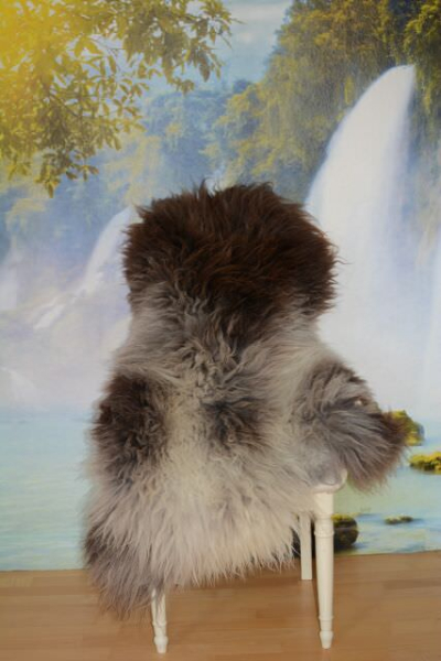 B-Ware Islandfell Silber-Grau Langhaar – Naturfell Unikat 15cm
