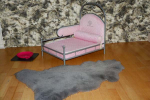 Tierbett & Hundebett Öko Lammfell Grau
