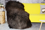 Öko Islandfell Silber Black XXXL – Echtes Langhaarfell 140cm