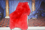 Echtes Lammfell Sattes Rot XXXL Gigant Luxus Wohnteppich