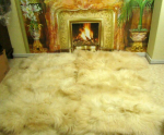 Honig Gold 6er Lammfell-Teppich XXL Seidenfell-Teppich