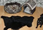 Tierbett & Hundebett Öko Lammfell – Naturfell „Schwarzbär“ Schwarz