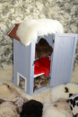 Öko Lammfell Katzenbett & Fensterfell – Weiches Naturfell 65x25cm