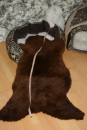 Öko Lammfell Tierbett & Hundebett „Braunbär“ Beige Braun