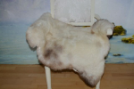 B-Ware Lammfell Naturfell Silber Grau Beige getupft