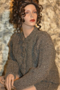 Schurwolle Damen Strickjacke Handarbeit Anthrazit Groesse M L